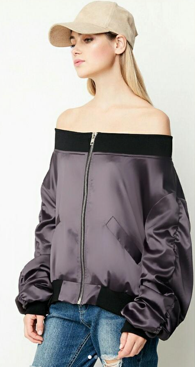 PINKY'S BOMBER GREY