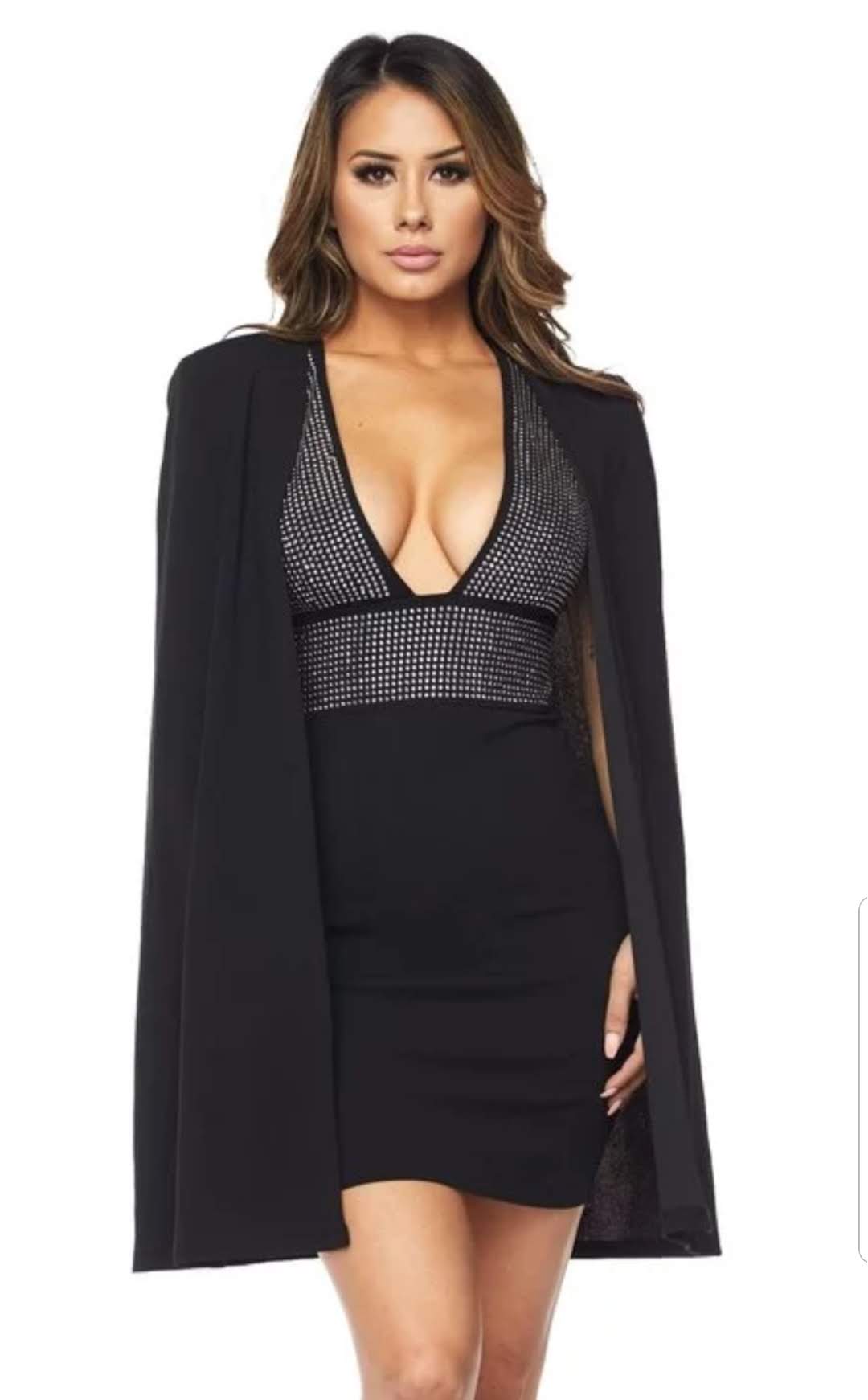 LITTLE BLACK CAPE DRESS